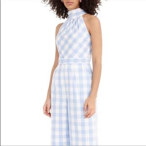 J crew Blue gingham women’s jumpsuit.